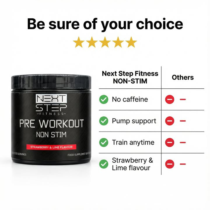 Nextstepfitness - Non stim Preworkout - Strawberry and lime - 300g