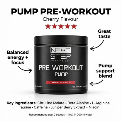 Nextstepfitness - Pump Pre workout - Cherry - 300g