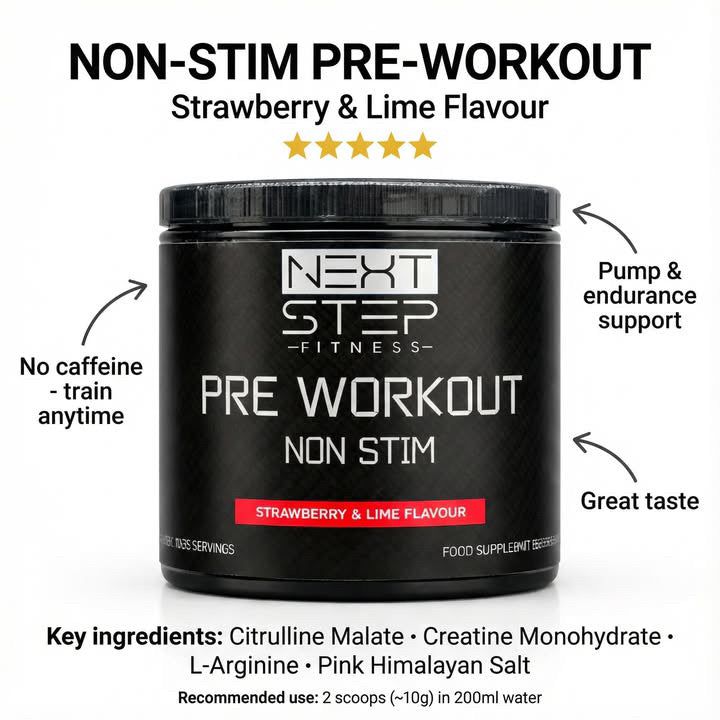 Nextstepfitness - Non stim Preworkout - Strawberry and lime - 300g