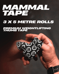 Mammal Tape 5-Metre Rolls - Thumb & Weightlifting Tape (3-Pack / Black / 2.0 Spec)