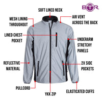 Reflective High Visibility Cycling & Running Jacket | Silver | BTR